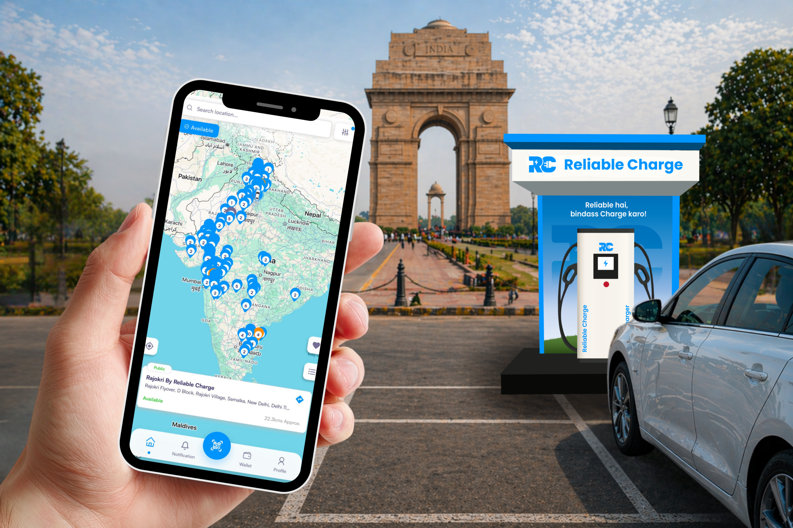 Finding EV charging stations near you in India