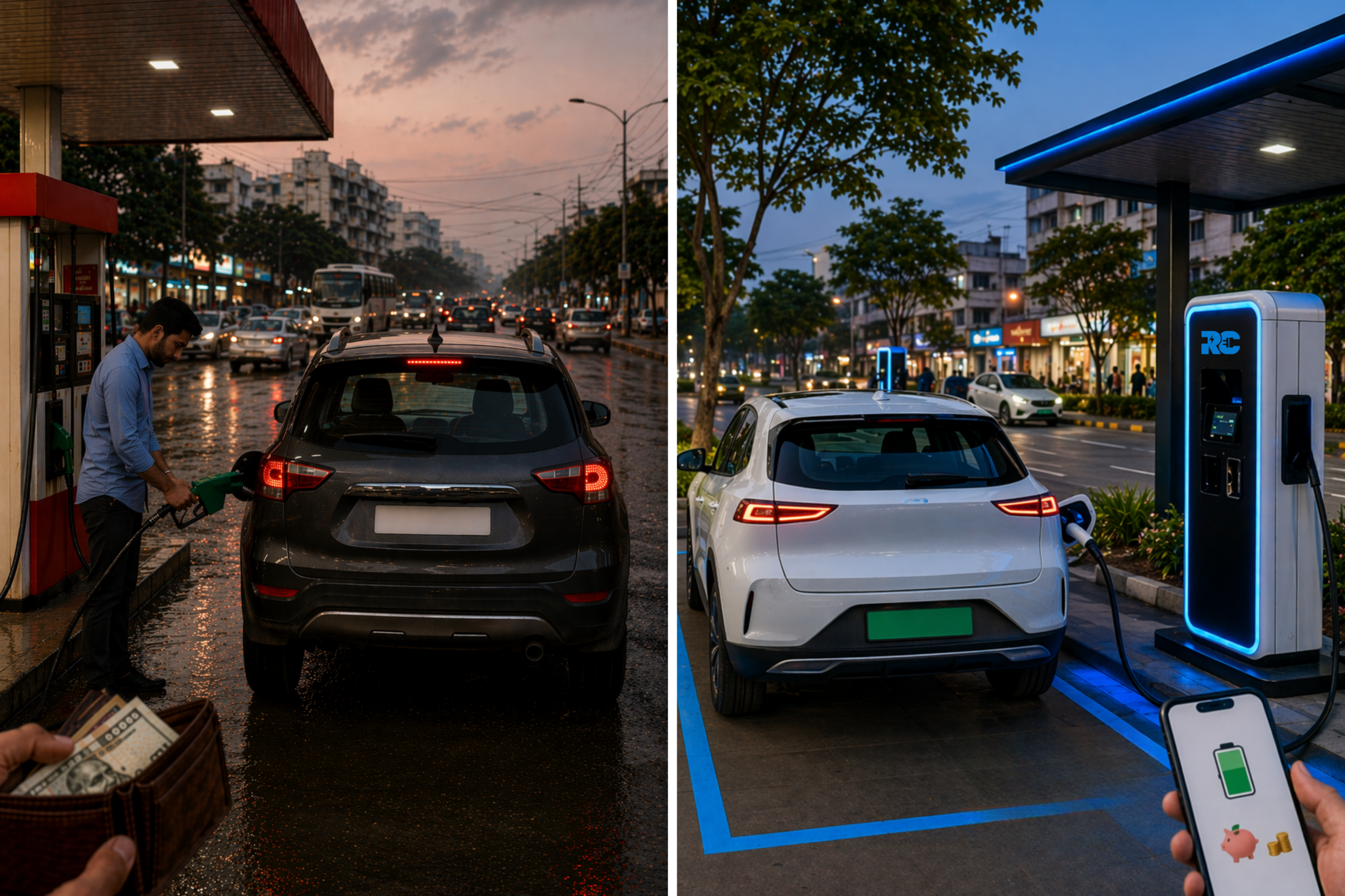 ICE and electric vehicles compared in the Indian market